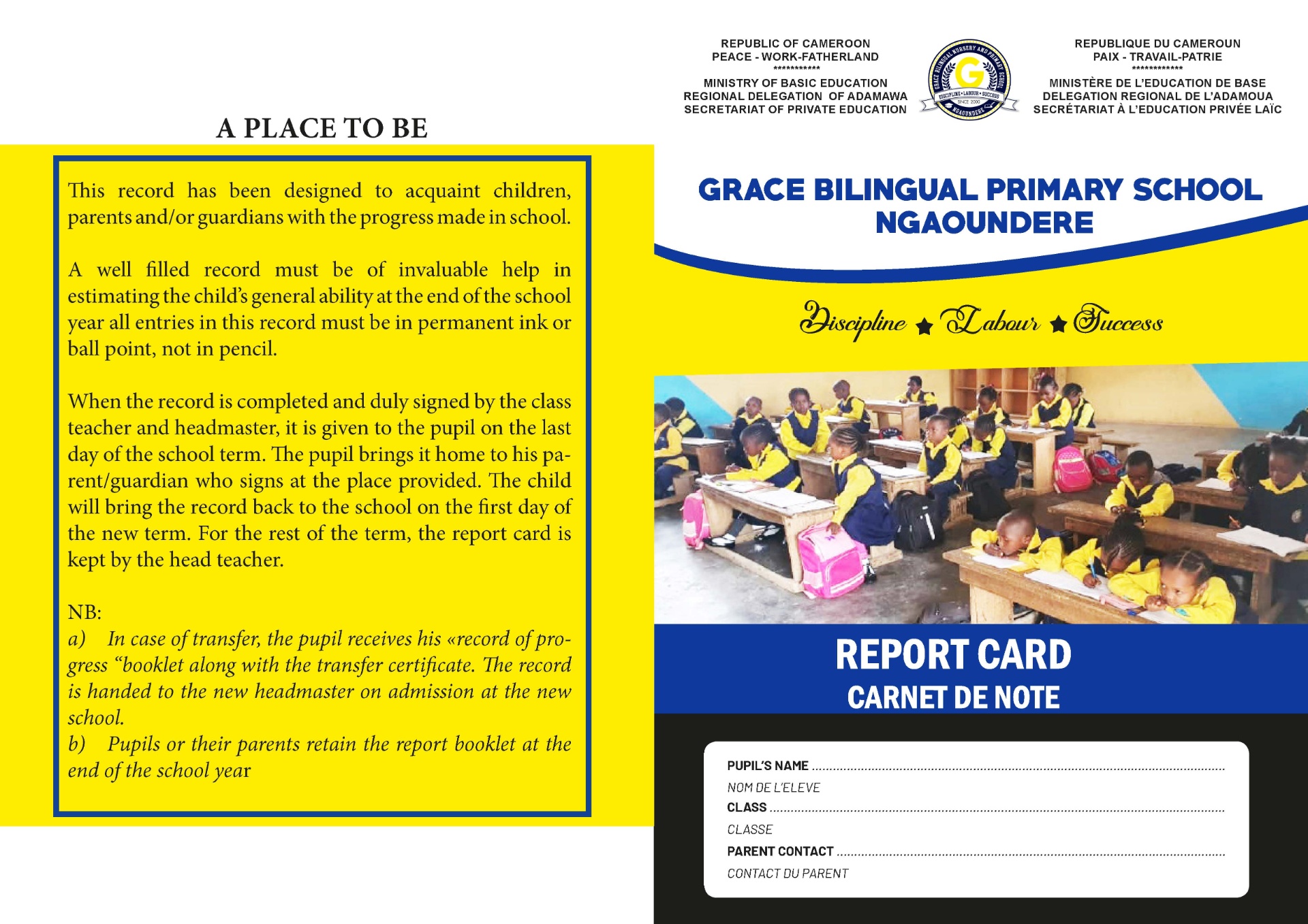 Report Card bilingue