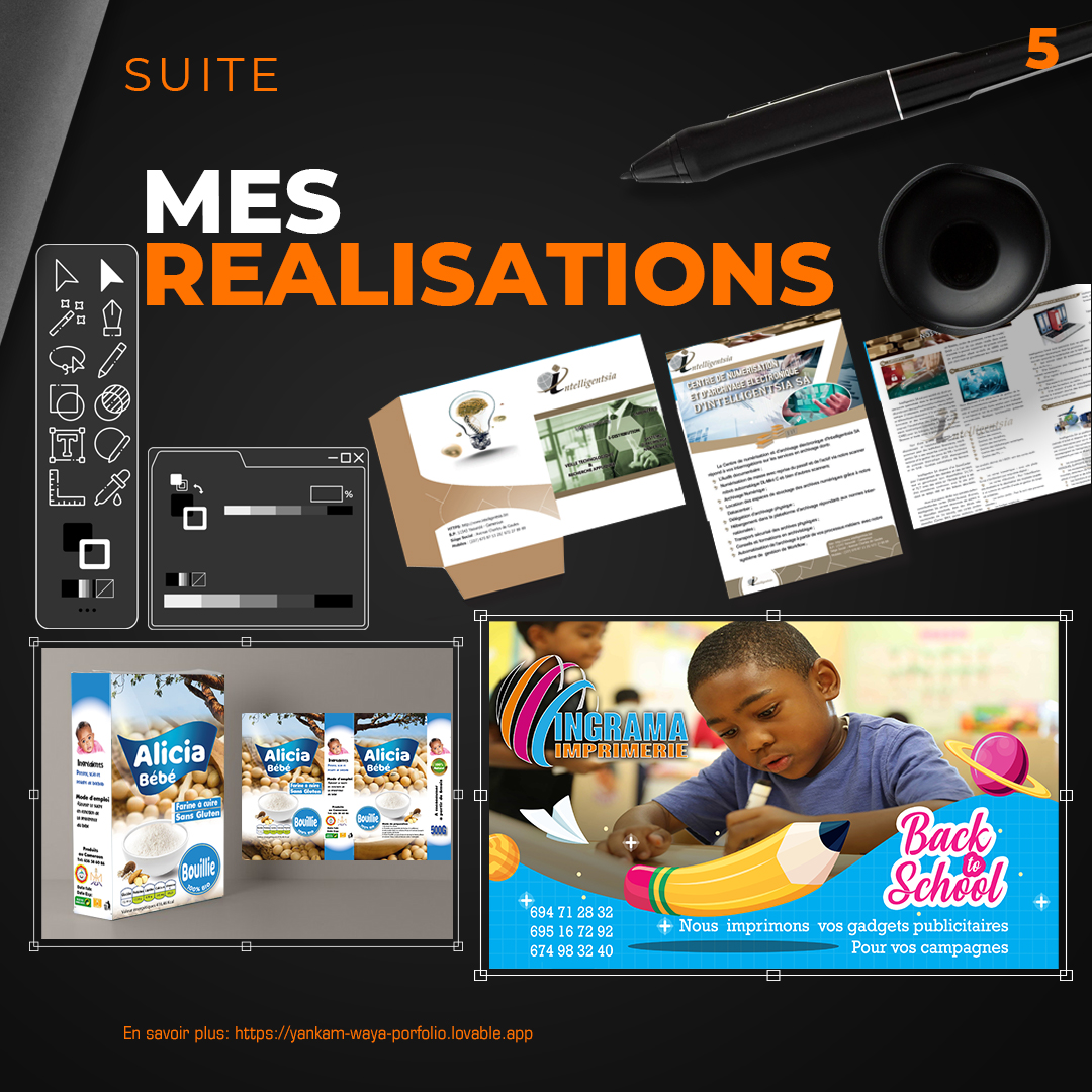 Planche portfolio créatif · Suite